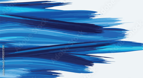 Abstract Blue Paint Brush Strokes Vector Background
