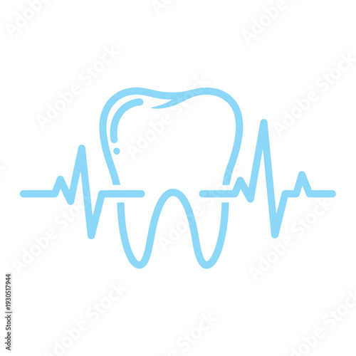 Dental Health Monitor Tooth Heartbeat Icon.