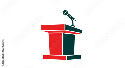 Podium with Microphone for Public Speaking.