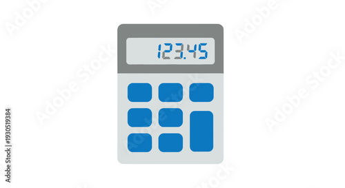 Simple Gray and Blue Calculator Illustration.