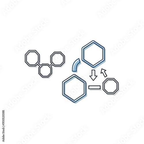 Molecular structure chemistry reaction illustration
