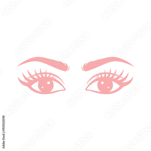 Illustration of Female Eyes with Eyelashes.