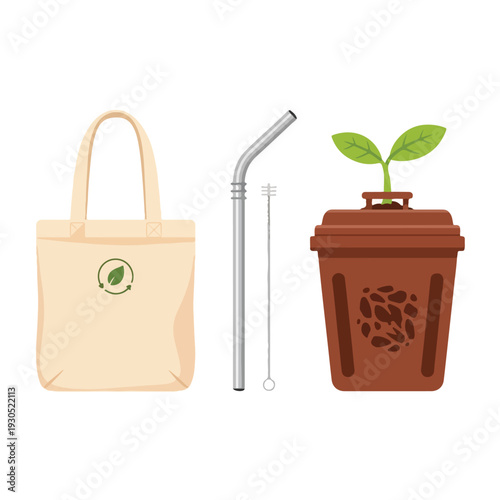 Eco friendly living sustainable lifestyle zero waste