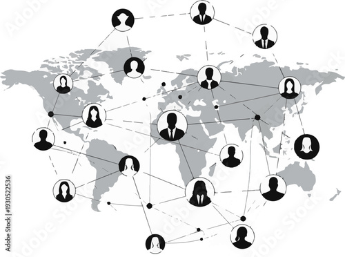 A global network of people connected across the world map