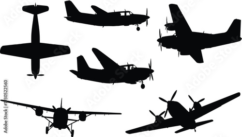 Collection of four male runner silhouettes, black vector icons showing sequential motion of a sprinter in flight isolated on white.