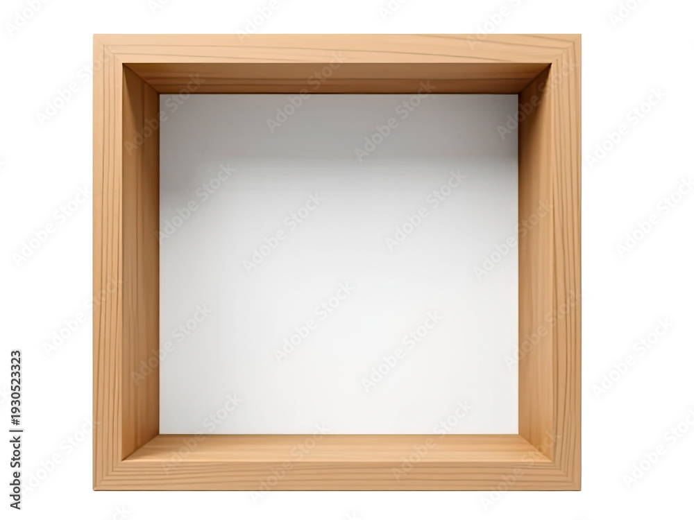 Fototapeta premium A simple wooden frame on a white background