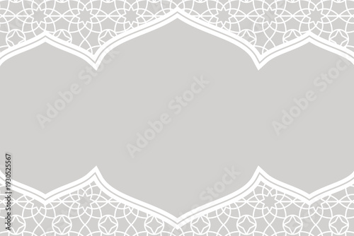 Islamic or Middle Eastern themed background banner in cream color with white pattern lines