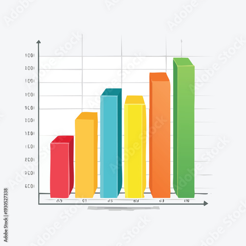 Colorful 3 d bar graph illustrating data analysis