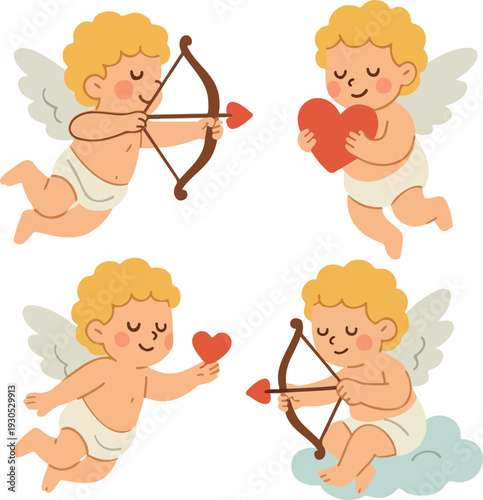 whimsical cupids collection transparent