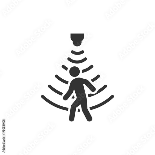 simple flat design vector motion sensor alarm