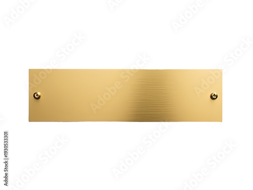A shiny gold plate with a numeric identifier