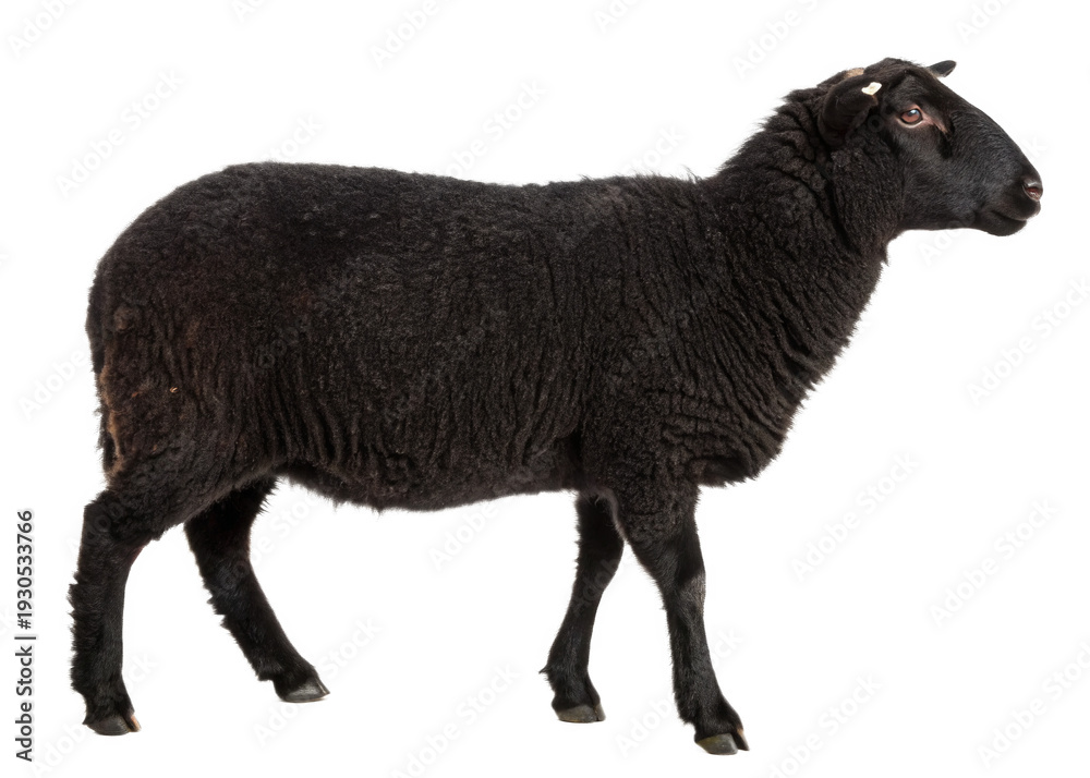 Obraz premium black sheep isolated on a transparent background.