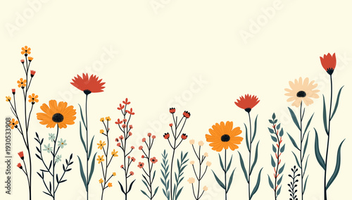 A charming floral illustration evokes a sense of natural beauty. Perfect for backgrounds, spring themes, or adding a touch of elegance to designs.