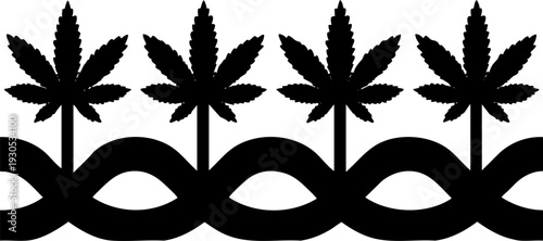 Stylized cannabis leaves graphic