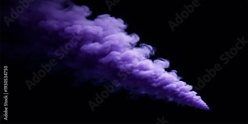 Abstract blue and white smoke patterns swirl like ethereal steam or a cosmic cloud explosion isolated against a dark black background to create a textured air pollution effect