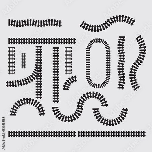 Modular Train Track Segments Collection