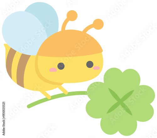 ミツバチと四つ葉のクローバー