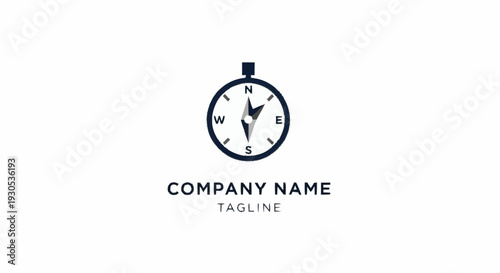 Stopwatch Logo Template with Company Name.