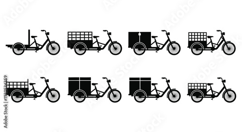 Bike delivery box bike silhouette illustration