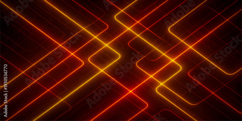 Abstract red background featuring futuristic glowing lines and a digital fractal pattern with dark texture and energy motion for a high-tech wallpaper design illustration