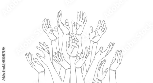 Raised Hands Crowd, Unity, Support, Togetherness, Celebration, Hope