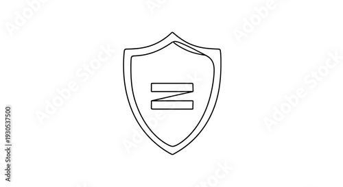 Shield with Equal Sign Icon - Security, Equality, Protection, Balance Concept