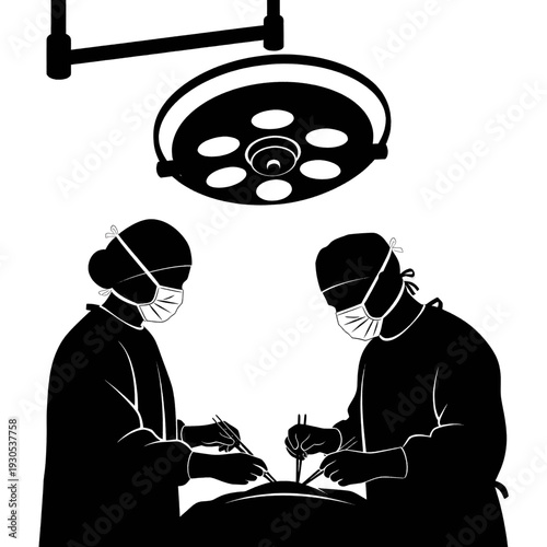 Surgeons Performing Operation in Hospital Theater.