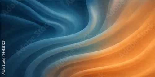 Abstract blue background with flowing silk waves and soft liquid motion creates a curved satin texture illustration for a professional vector wallpaper design backdrop