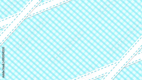 Cute checkered simple background and ribbon frame