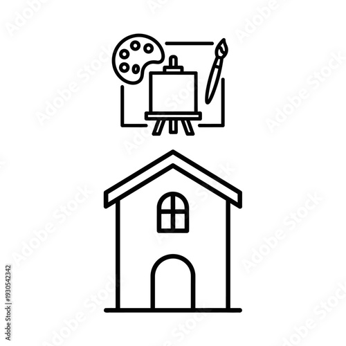 Creative Art Supplies and Art Canvas in a Home Studio Setting