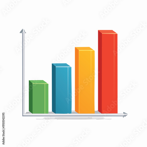 Colorful 3 d bar graph showing data trends