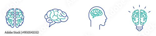 Brain Thinking Concept Minimalist Icons