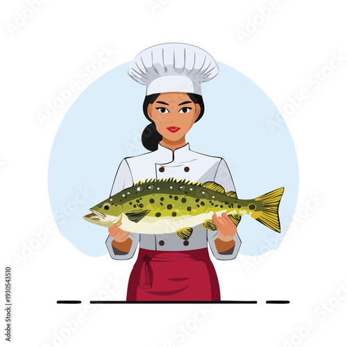 Chef presenting a fresh fish