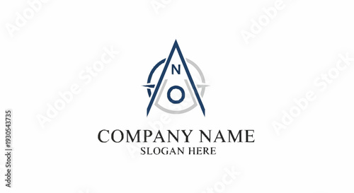 Triangle Logo Design with Compass Element.