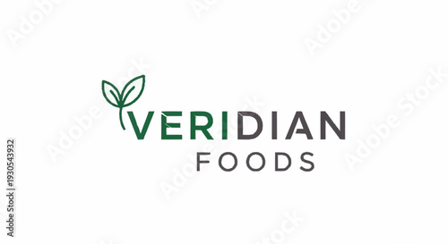 Veridian Foods Logo with Green Leaves.