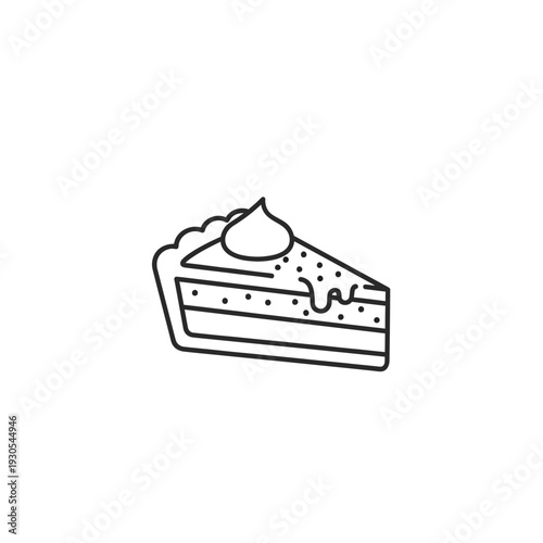 Delicious Slice of Classic Layered Cake with Cream and Fruit Topping