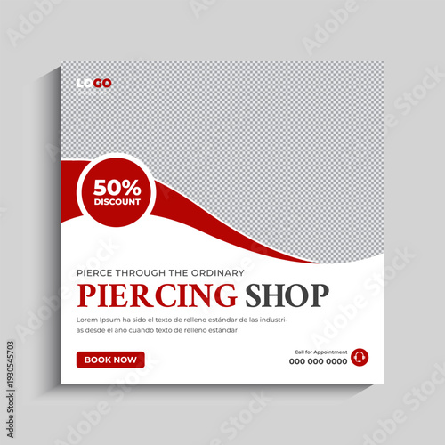 Piercing Shop Social Media Instagram Post Banner Template