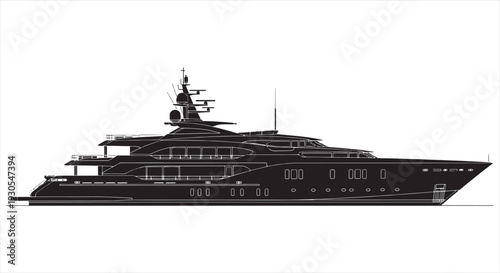 Speed Boat Blueprint – Luxury Motorboat Engineering CAD Technical Drawing