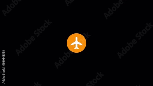 Turn air plane mode on and off on smart phone animation with transparent background, Flight mode on animation with alpha channel