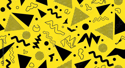 Seamless warning sign and arrow icon pattern background vector illustration