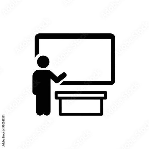 Educational Presentation or Workshop Setting with a Person and Chalkboard