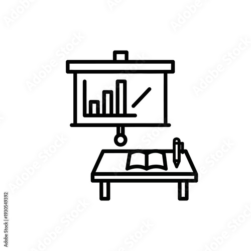 Educational Presentation with Graphs and Notebook for Business and Learning