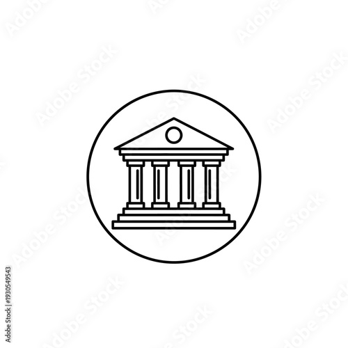 Elegant Classical Building Facade with Columns and Steps for Architectural Design