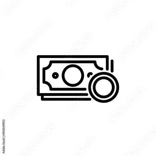 Financial Concept Illustration with Currency and Coins for Economic Analysis