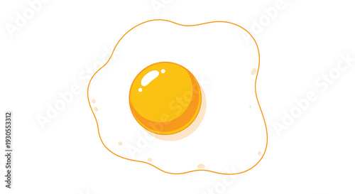 A vibrant illustration of a fried egg with a bright yellow yolk presented as a stark silhouette high quality professional detailed