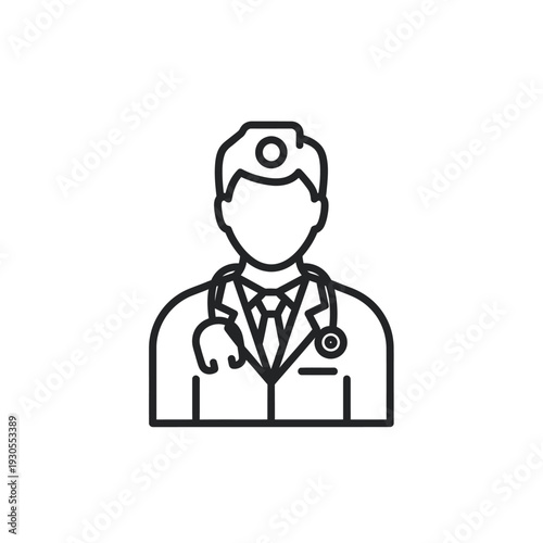 Healthcare Professional Illustration of a Doctor with Stethoscope for Medical and Medical Industry Concepts
