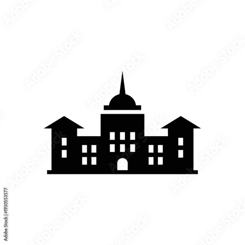 Historical Government Building Silhouette with Classic Architecture and Central Dome