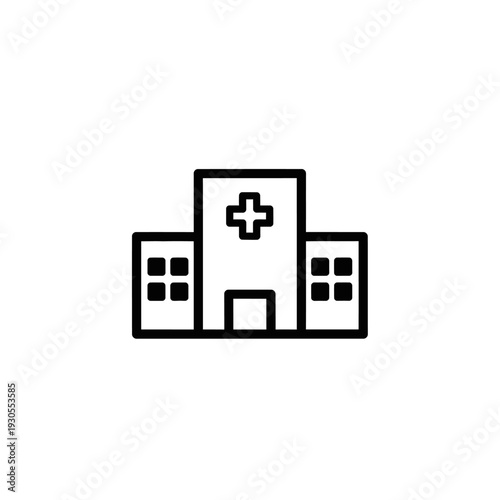 Hospital Building Icon for Healthcare and Medical Facilities Illustration
