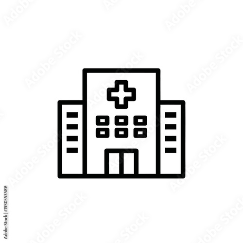 Hospital Building Icon Illustration for Healthcare and Medical Services