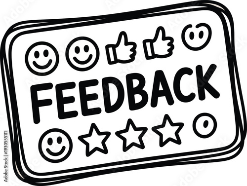 Feedback Concept with Smiley Faces and Rating Stars
